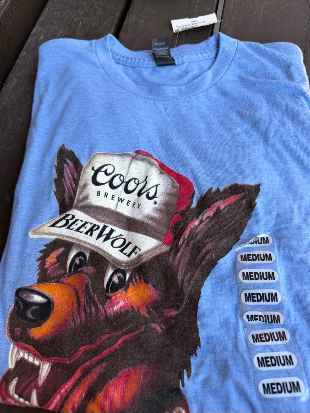 Gildan Light Blue Coors BeerWolf Graphic Tee